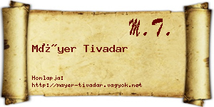 Máyer Tivadar névjegykártya